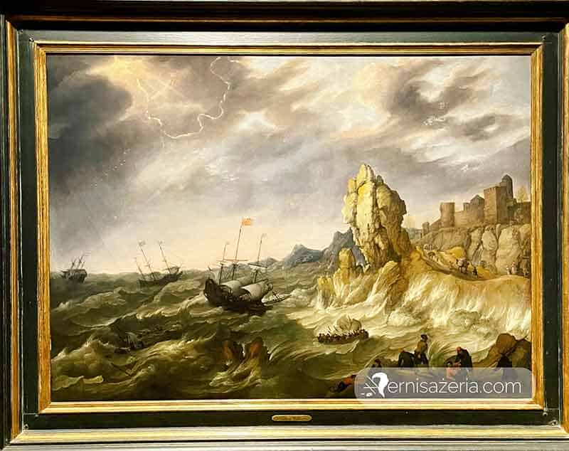 Abraham Willaerts, "Statki u skalistego wybrzeża podczas sztormu