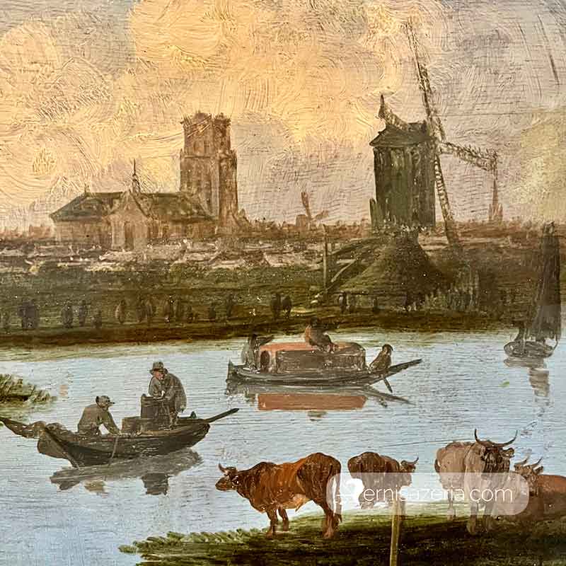 Pieter Bout Widok Zwaenhals w poblizu Rotterdamu detal
