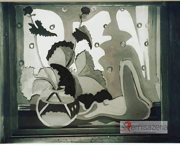 Ernst-Ludwig-Kirchner-Martwa-natura-z-rzezbą-przed-oknem