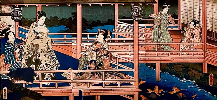 Utagawa-Kunisada-Nocna-scena-na-tarasie-restauracji