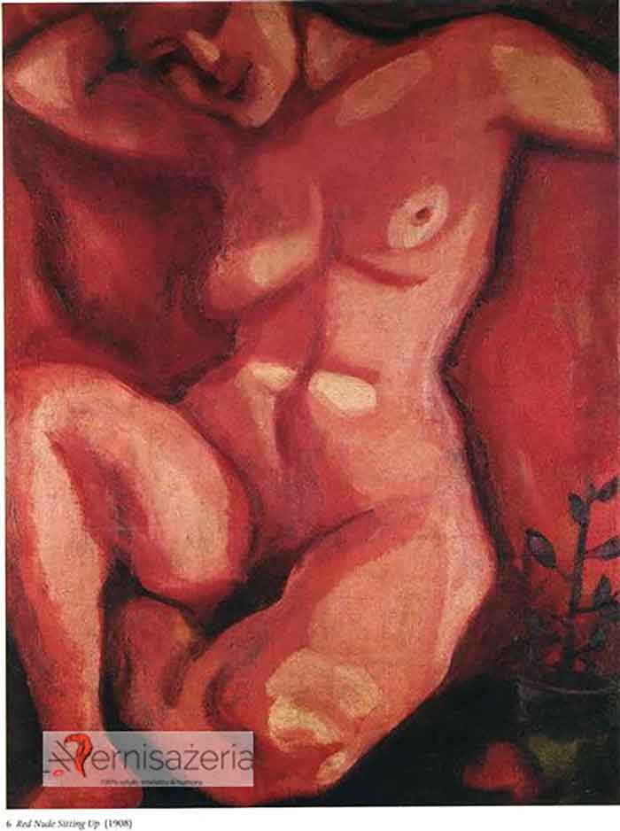 Marc Chagall, Czerwony akt siedzący 1908