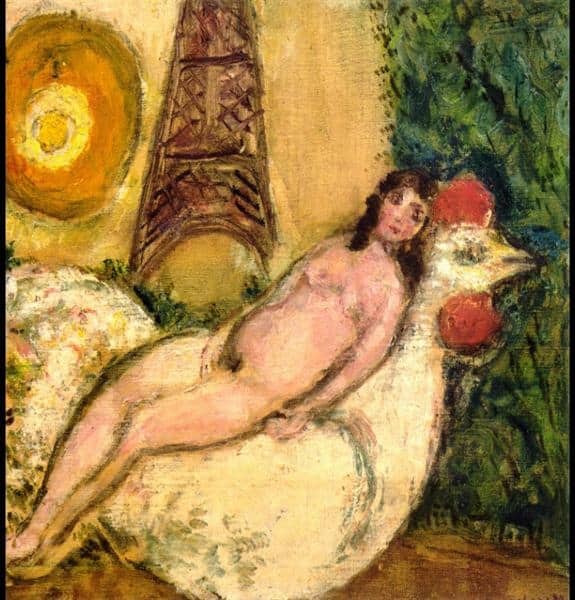 Marc Chagall. Akt na białym kogucie, 1925