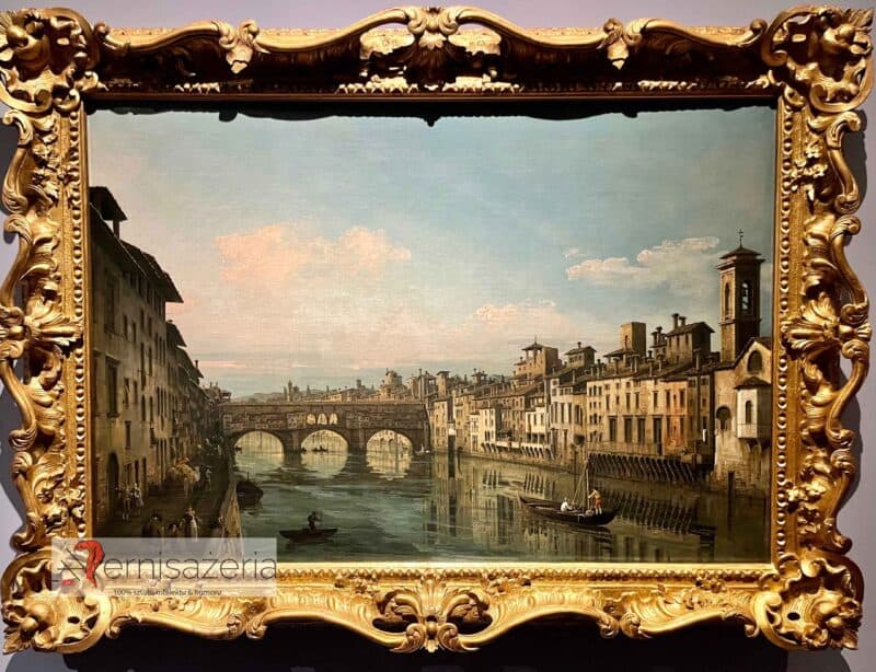 Bernardo Bellotto, Widok Arno we Florencji w kierunku Ponte alla Carraia