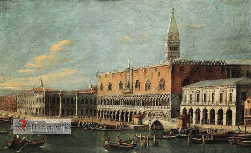 Luca Carlevaris, Weduta Wenecji z Palazzo Ducale