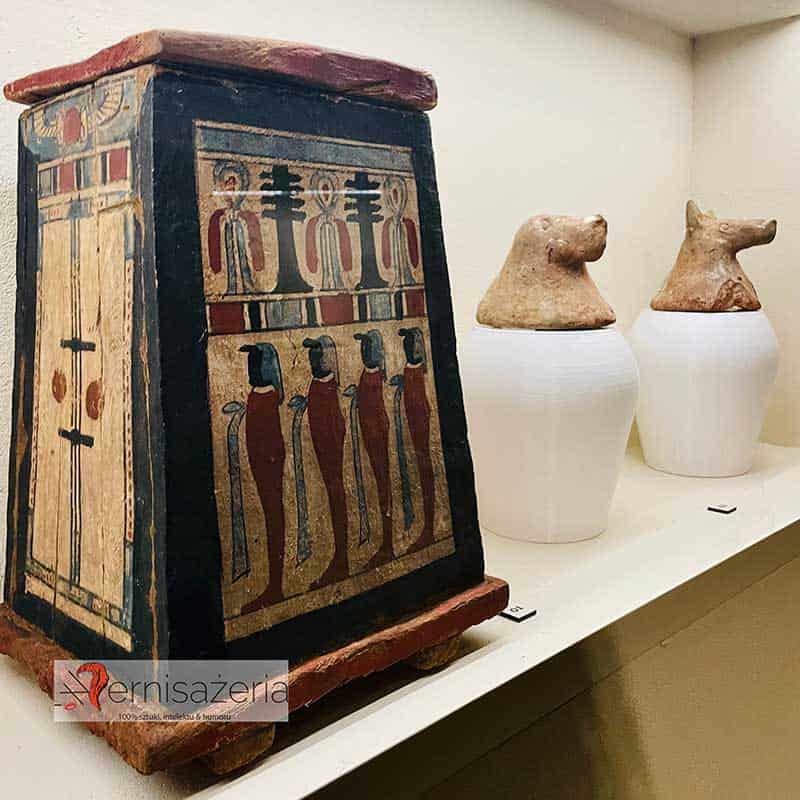Skrzynka kanopska i pokrywy do urny kanopskiej, Magia starożytnego Egiptu, Muzeum Narodowe w Lublinie