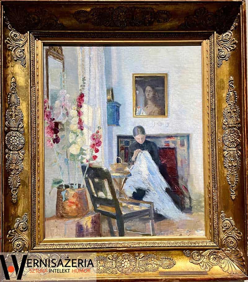 Marie Krøyer, Wnętrze z szyjącą dziewczyną