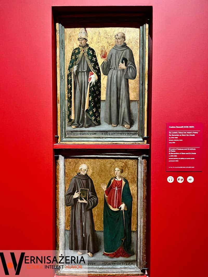Cosima Rosselli, Św. Ludwik z Tuluzy i św. Antoni z Padwy. Cosima Rosselli, Św. Bernardyn ze Sieny i św. Urszula
