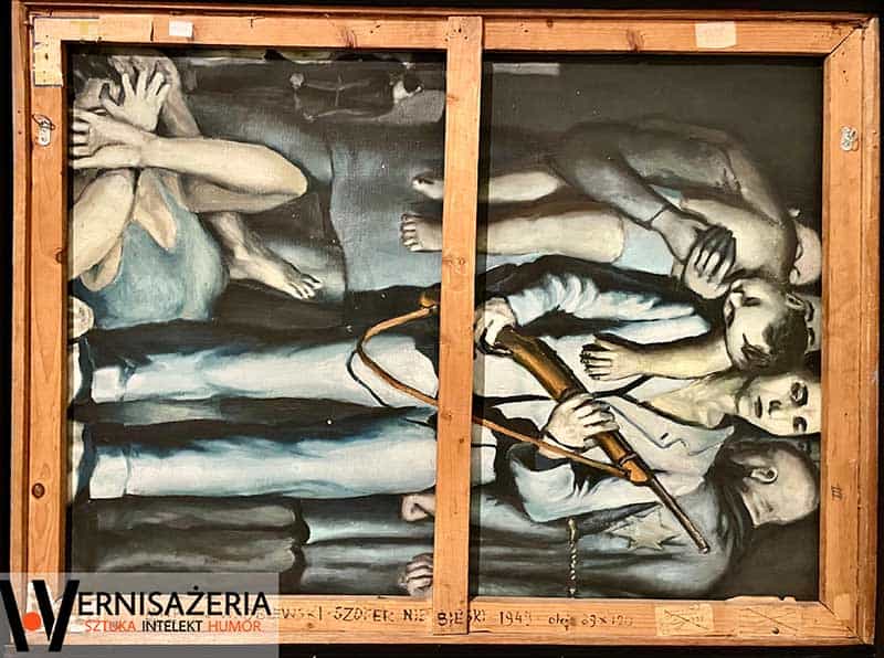 Andrzej Wróblewski, Likwidacja getta, obraz dwustronny, z pierwszej strony Szofer niebieski 
