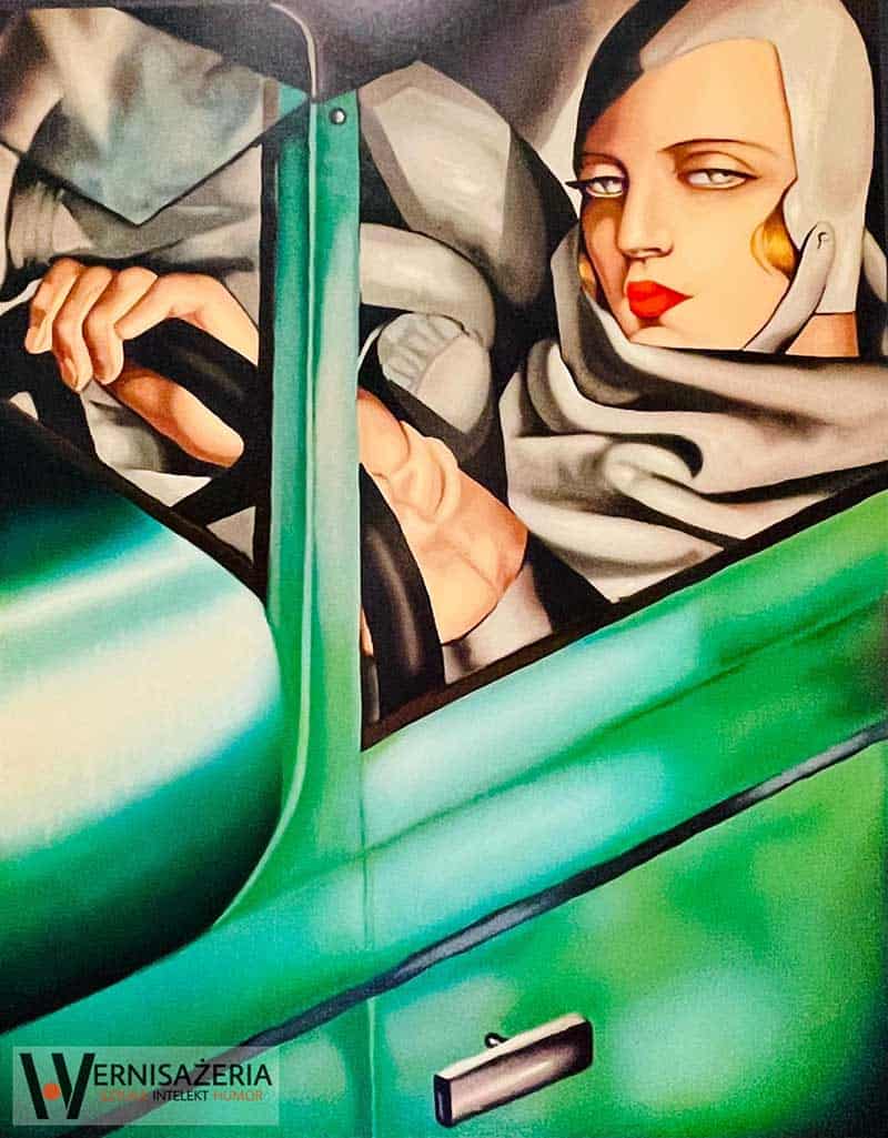 Tamara Łempicka, Autoportret w zielonym Bugatti, serigrafia