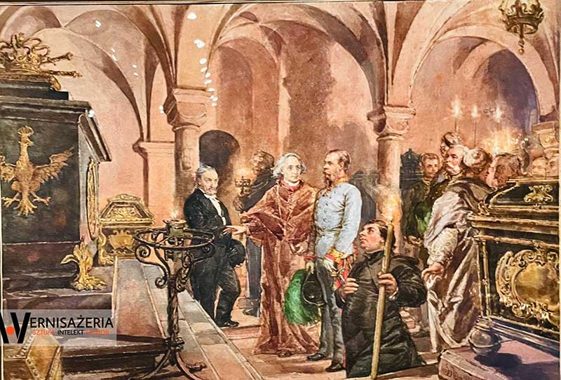 Jan Matejko Cesarz przed sarkofagiem krola Jana IlI Sobieskiego w krypcie sw. Leonarda w katedrze na Wawel