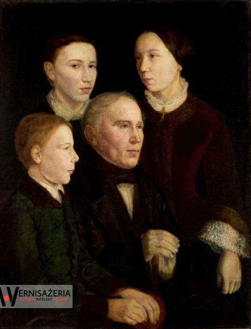 Jan Matejko Portret Franciszka Matejki z trojgiem dzieci od lewej Kazimierz Jan i Marianna Muzeum Narodowe we wroclawiu