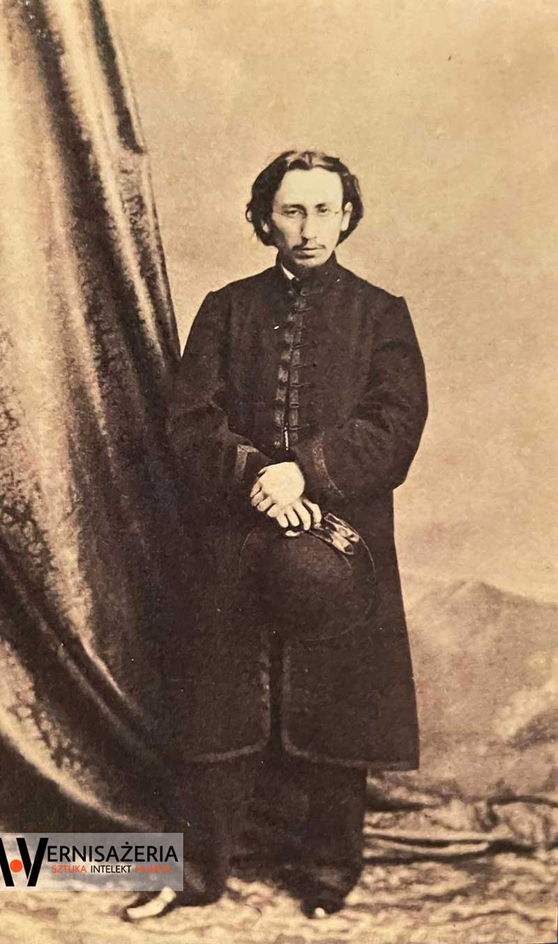 Jan Matejko przy kurtynie fotografia Walery Rzewuski 1862 1867