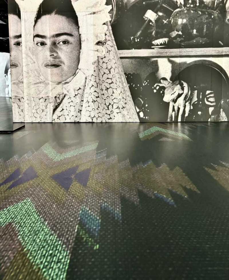 Pokaz audiowizualny. Wystawa „Frida Kahlo. Życie ikony. Biografia immersyjna ”, Art Box Experience.