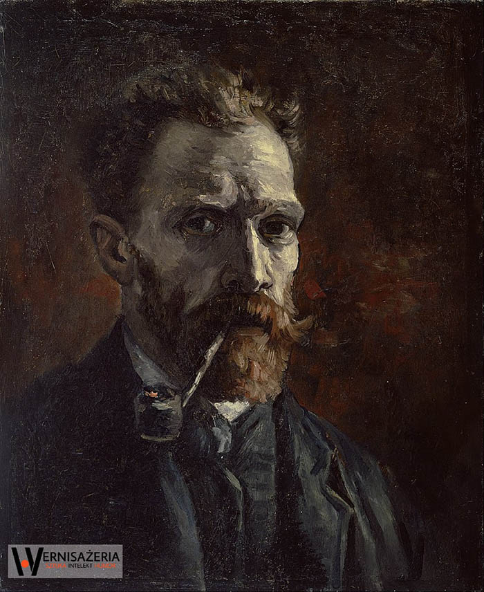 Vincent van Gogh, jeden z pierwszych autoportetów, jeszcze bardzo ciemny, 1886