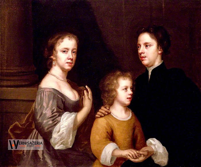 Herstoria sztuki. Silny głos silnych kobiet. Malarki, które zmieniły historię sztuki 63 A painting of three people with a child. Mary Beale, Autoportret Mary Beale z jej mężem i synem