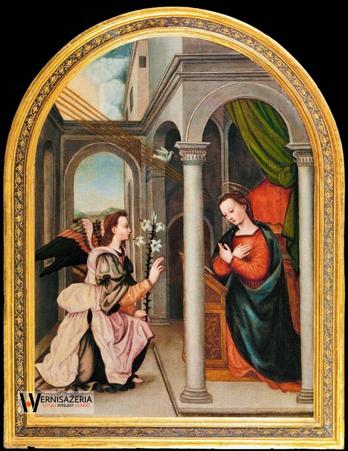 Herstoria sztuki. Silny głos silnych kobiet. Malarki, które zmieniły historię sztuki 50 The virgin and child with the angel and the dog. Plautilla Nelli, Zwiastowanie