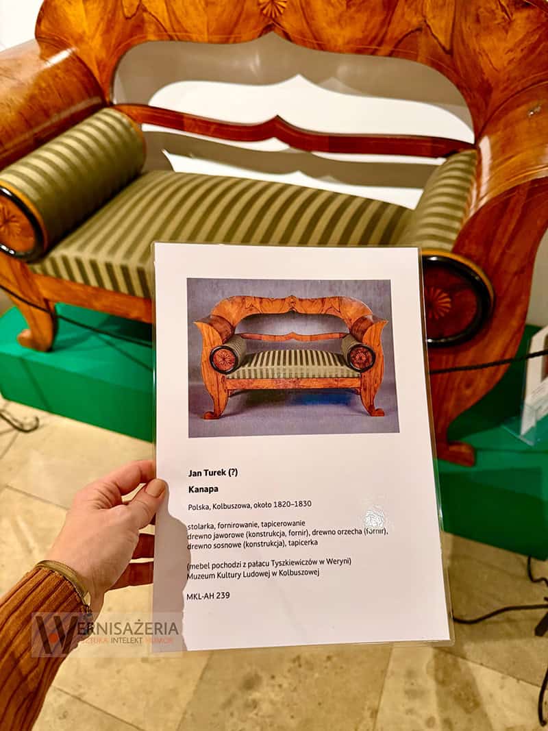 PATRONAT WERNISAŻERII: „Mit mebli Kolbuszewskich”, Muzeum Zamkowe w Sandomierz 56 an Turek przypisywany - kanapa kolbuszowska - około 1820-1830 - wystawa Mit mebli kolbuszowskich